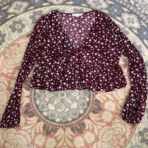 LA Hearts Boho Tie-front top L